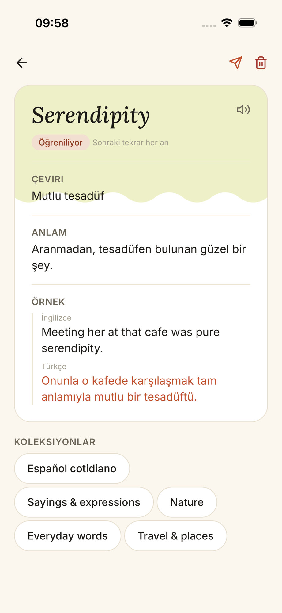 Metis memory card with translation, meaning, and example